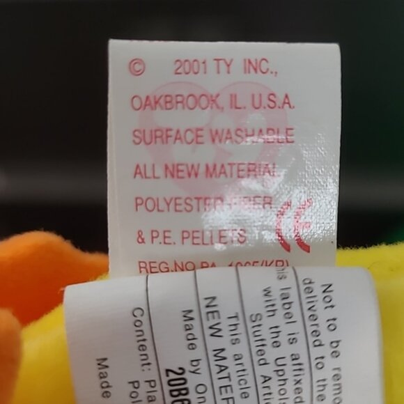 The Jingle Beanie Collection 2001 TY Quackers Little Yellow Chickie NEW Vintage - Picture 6 of 13